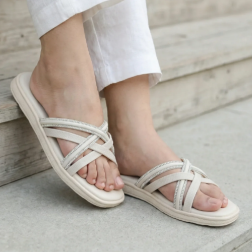 Crystal Trim Flat Fawn