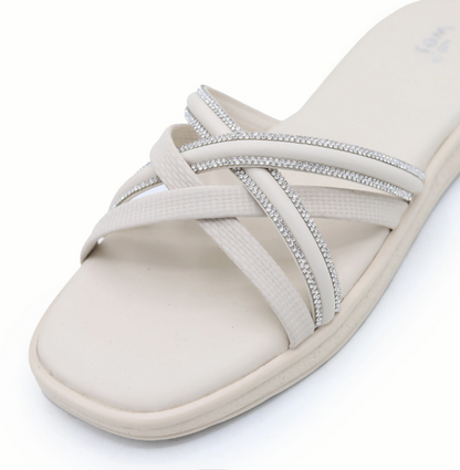Crystal Trim Flat Fawn